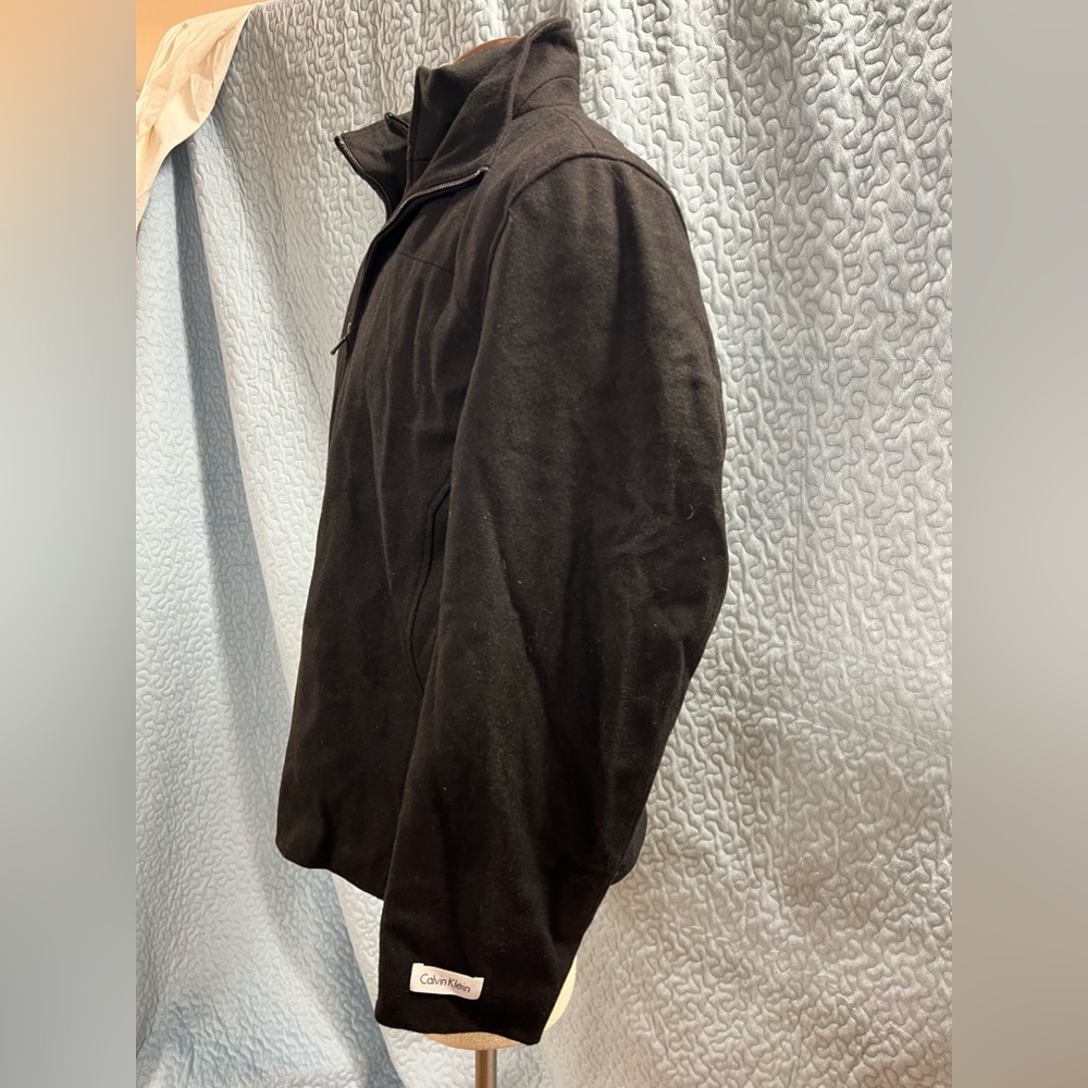 Calvin Klein Black double zipper Wool blend jacket - Picture 2 of 16